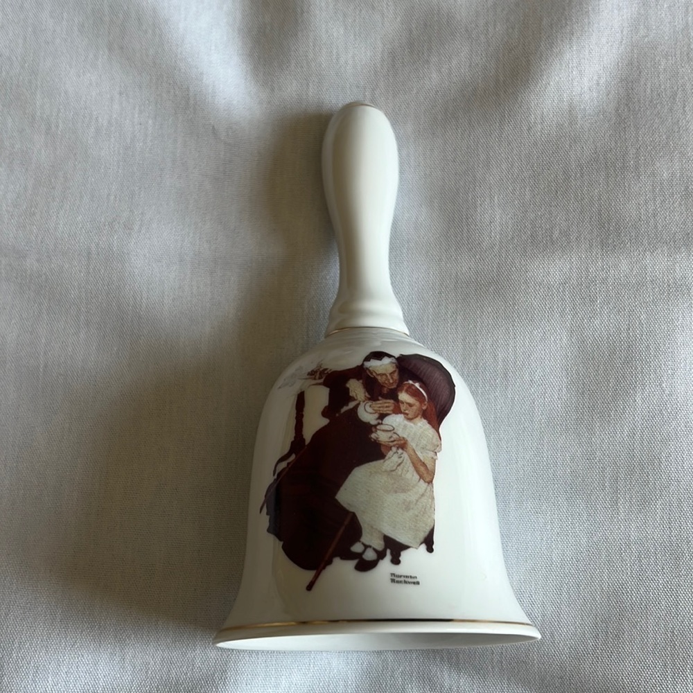 Norman Rockwell The Handkerchiefs Bell Vintage Collectible 1986